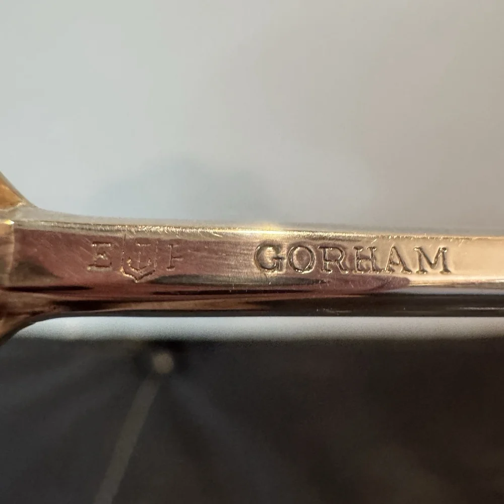 Set Of 2 Gorham Gold Lion Head Silverplate Spoons Metropolitan Reproduction 7”